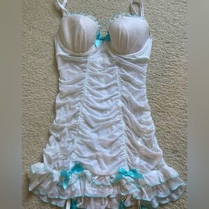 Victoria Secret Bridal White Lingerie with Blue Details